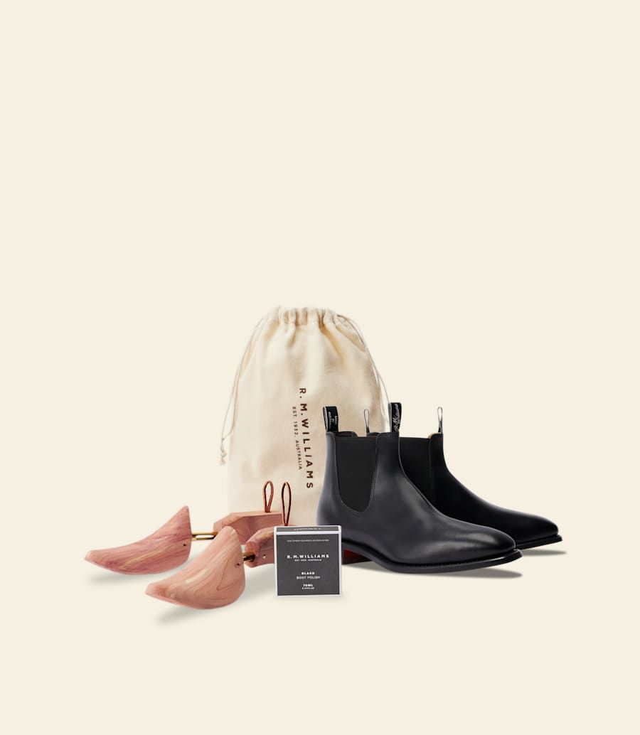 bottes signature craftsman – cuir de veau noir