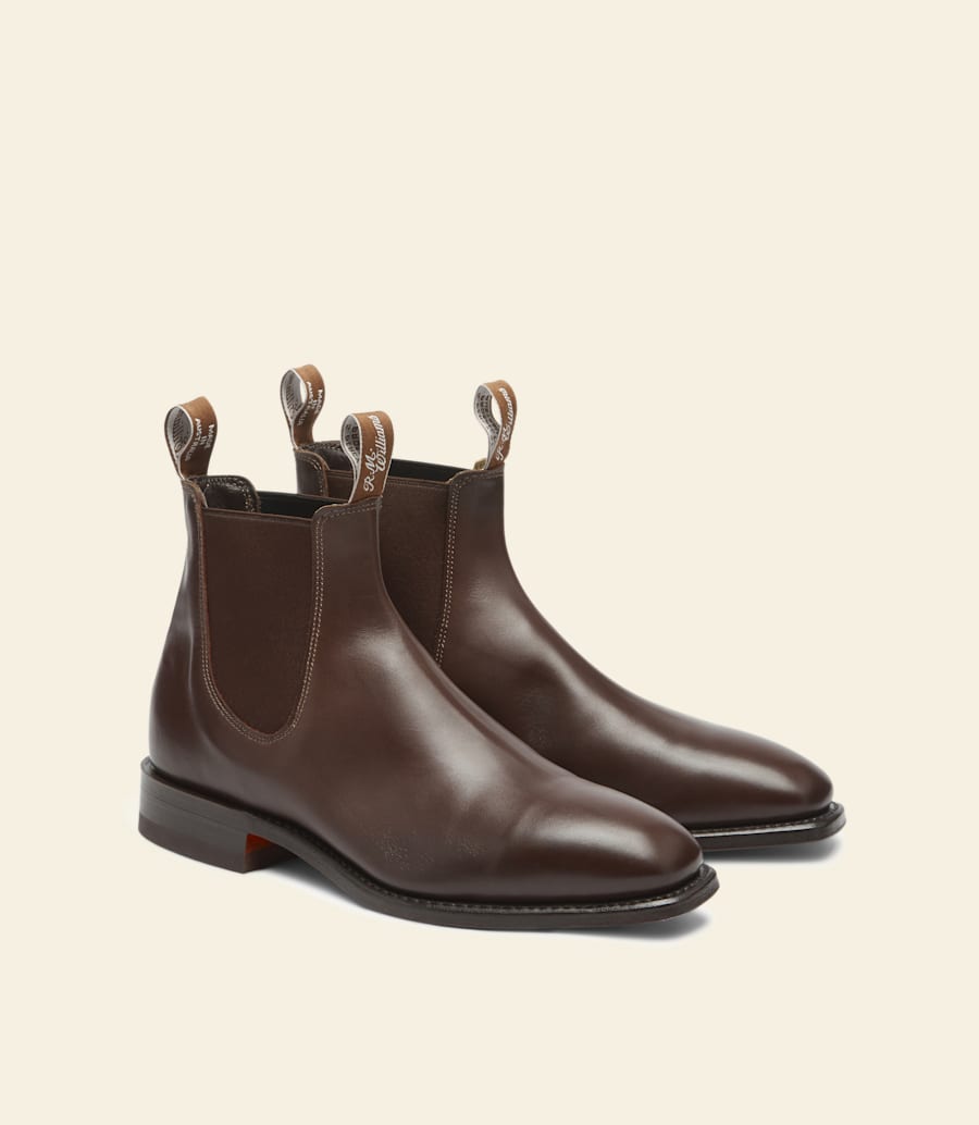 bottes signature craftsman – cuir de veau brun foncé