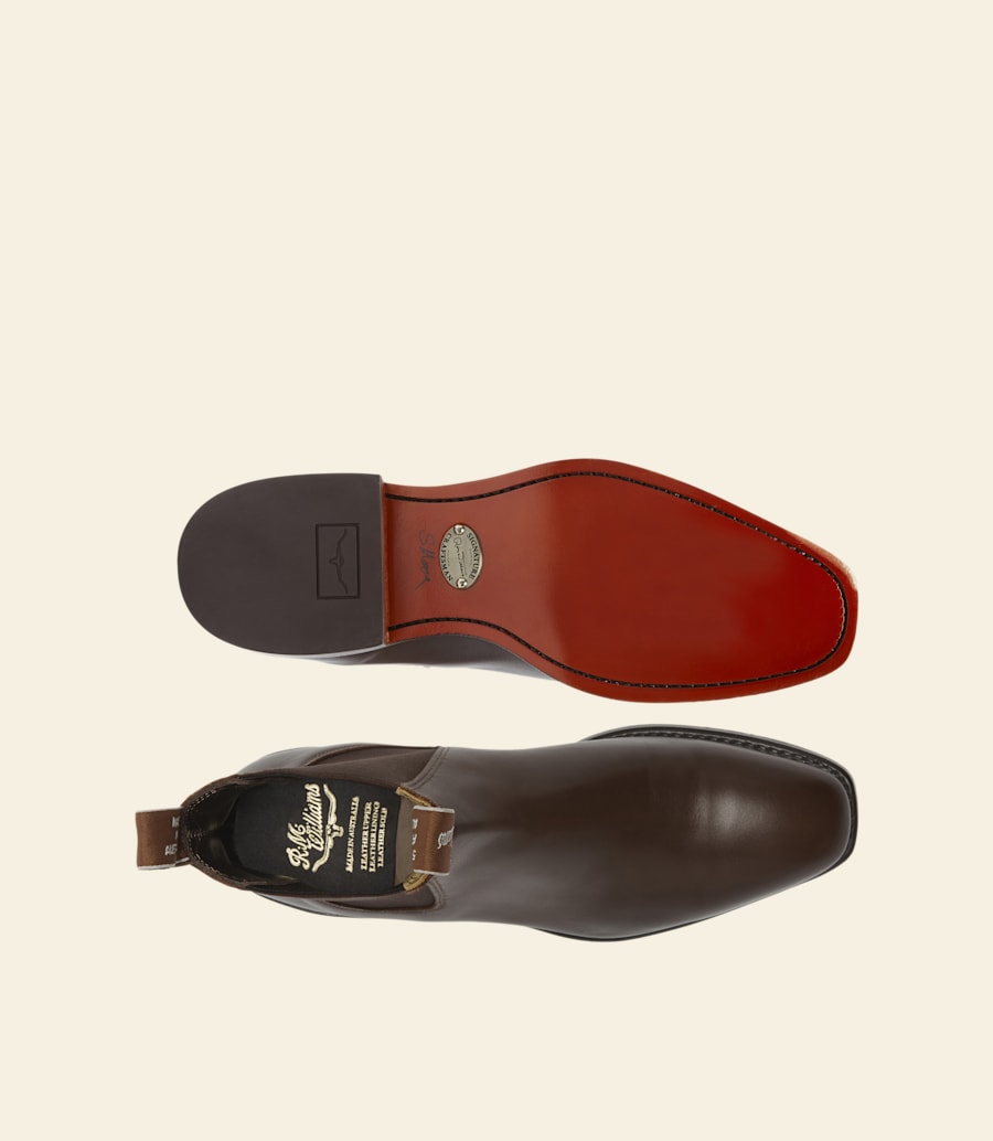 bottes signature craftsman – cuir de veau brun foncé