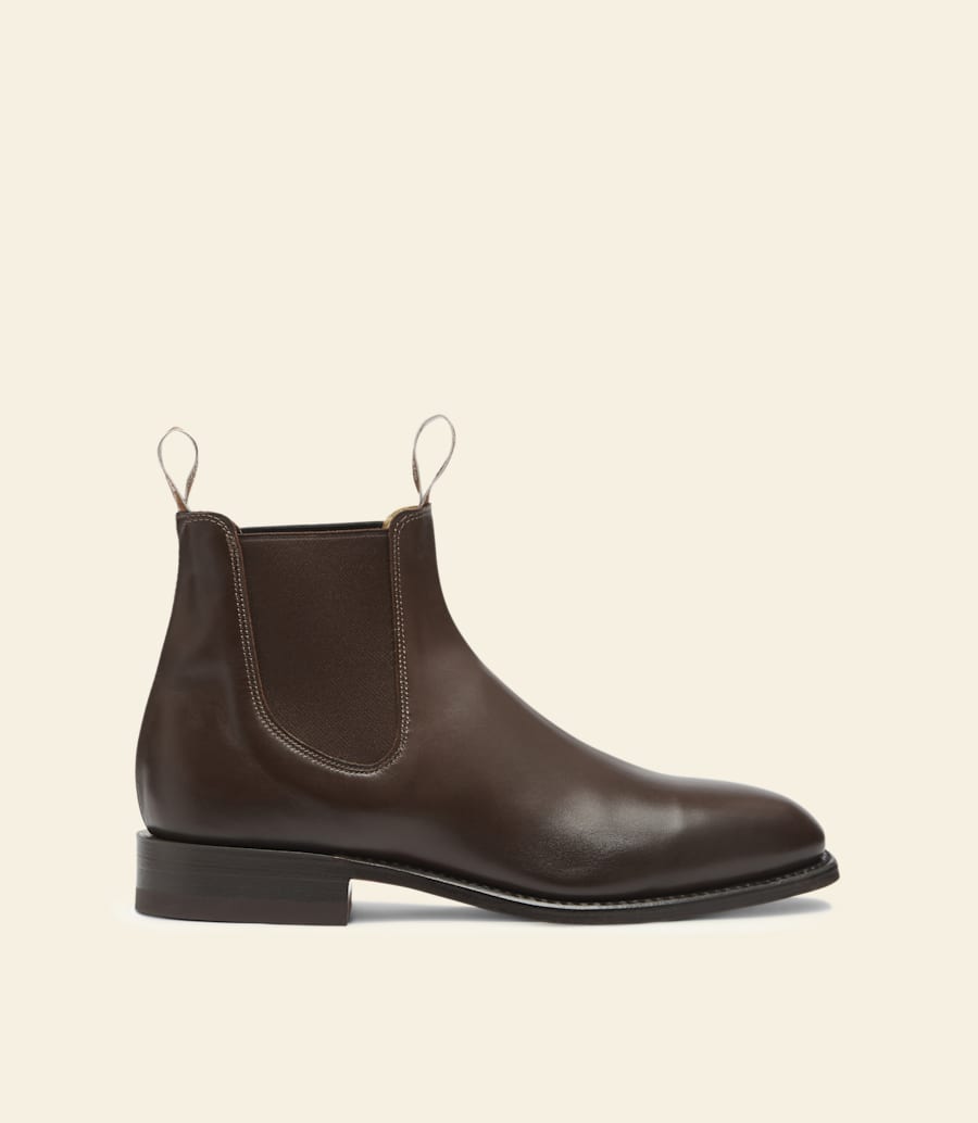 bottes signature craftsman – cuir de veau brun foncé