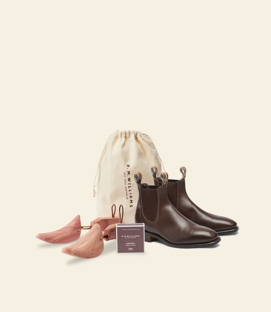 bottes signature craftsman – cuir de veau brun foncé