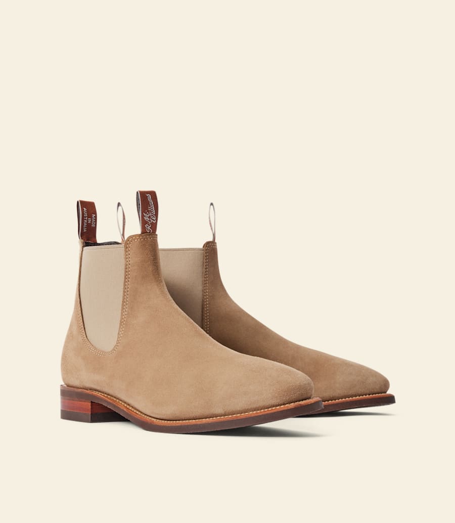 bottes artisanales – cuir suédé de frêne