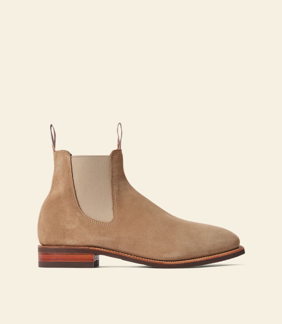 bottes artisanales – cuir suédé de frêne
