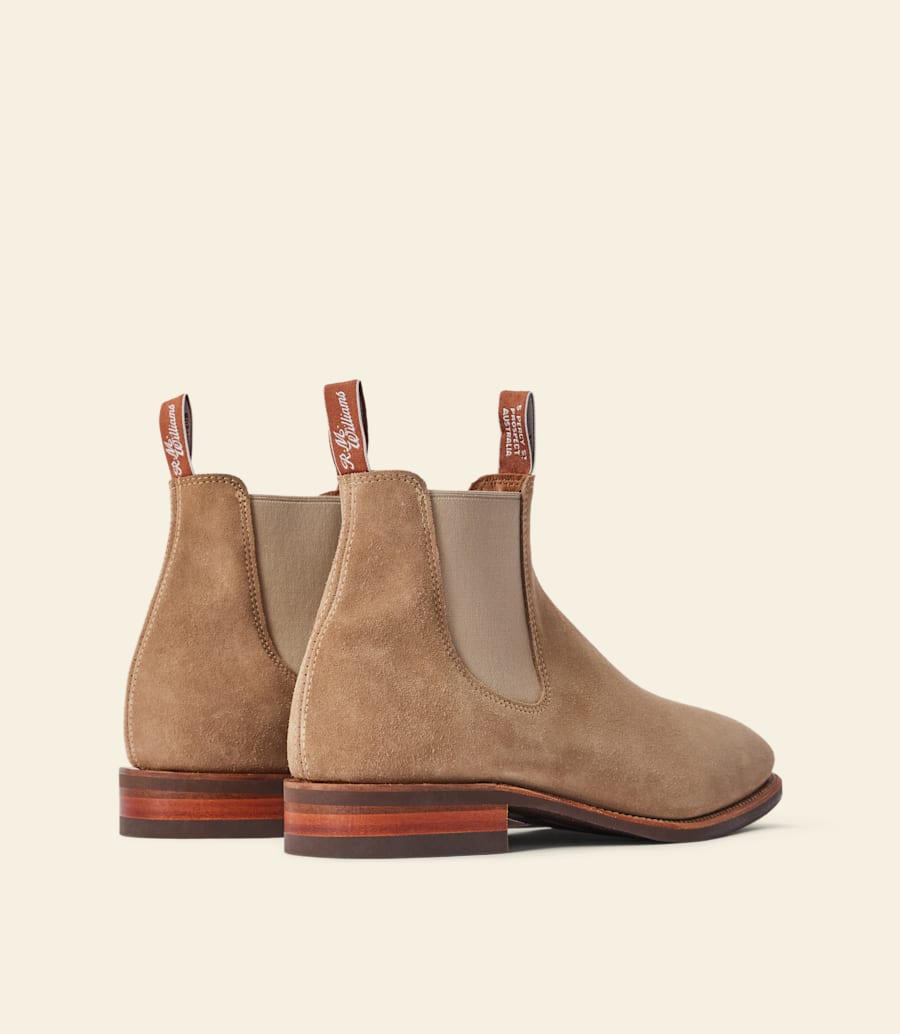 bottes artisanales – cuir suédé de frêne