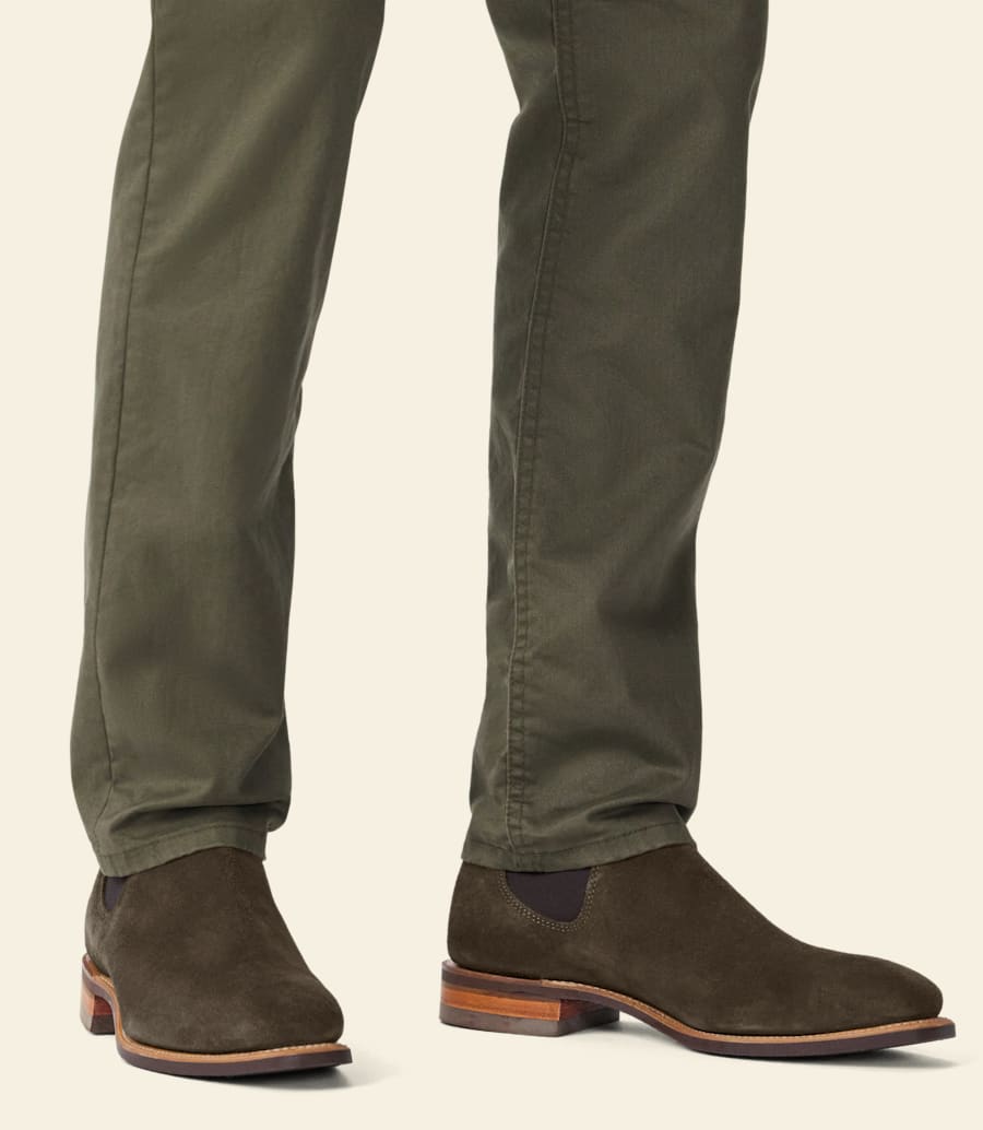 bottes artisanales – cuir suédé deucalyptus