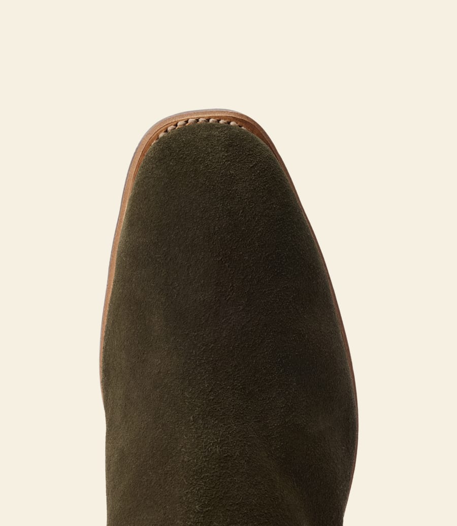 bottes artisanales – cuir suédé deucalyptus
