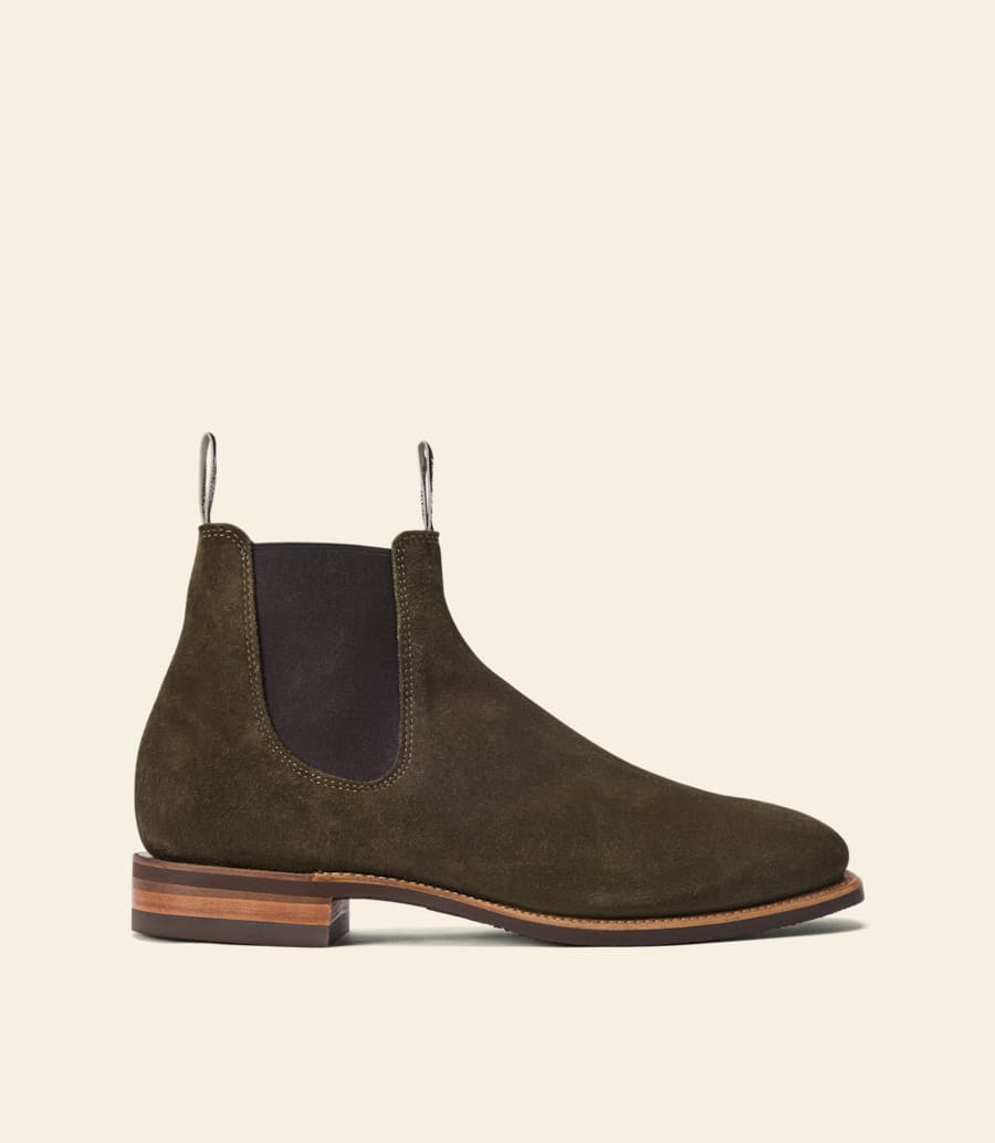 bottes artisanales – cuir suédé deucalyptus