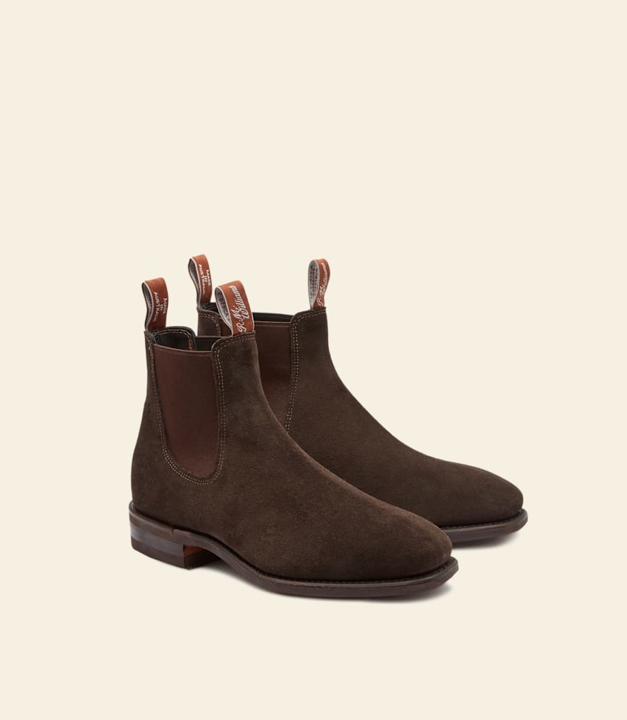 bottes artisanales – cuir suédé chocolat