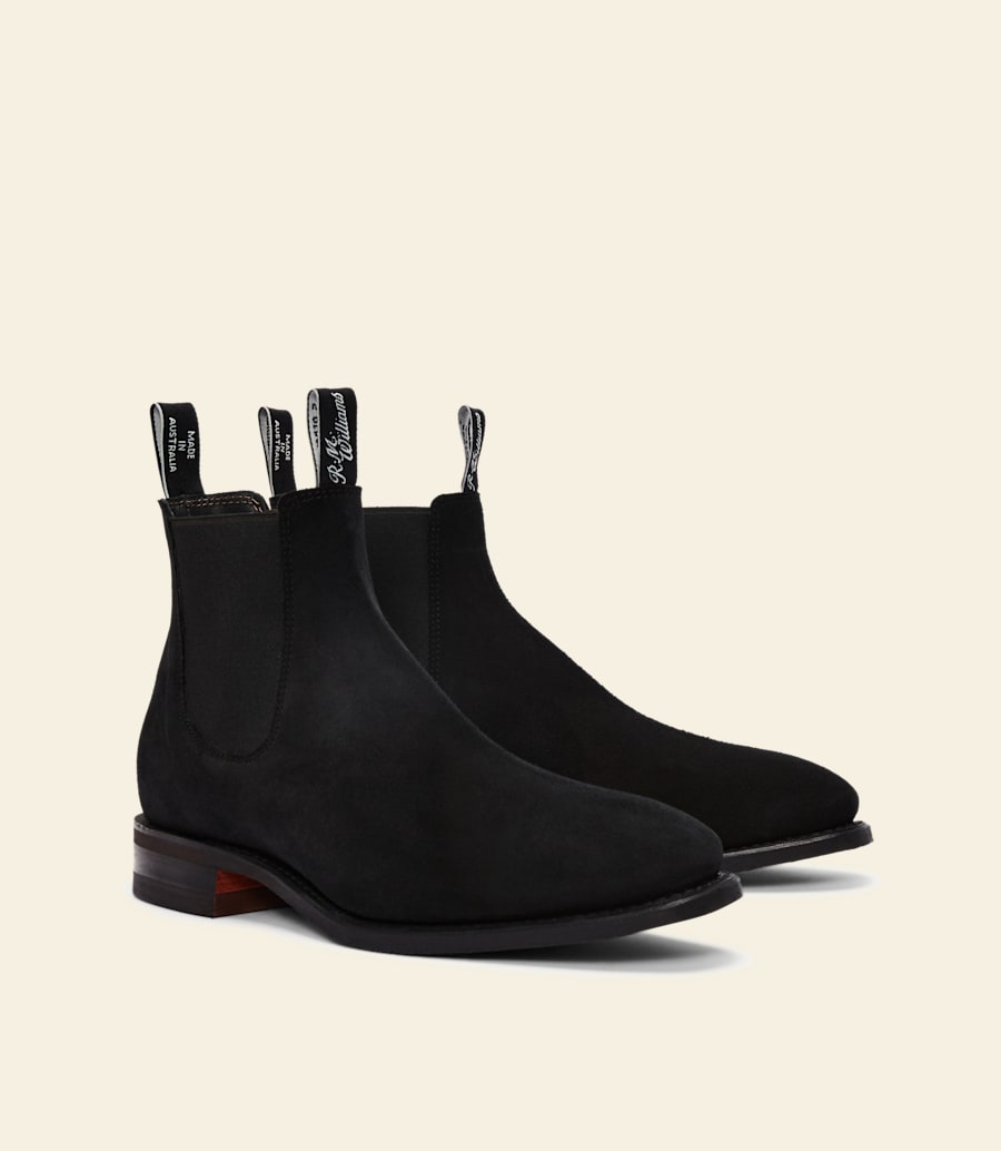 bottes craftsman – cuir suédé noir