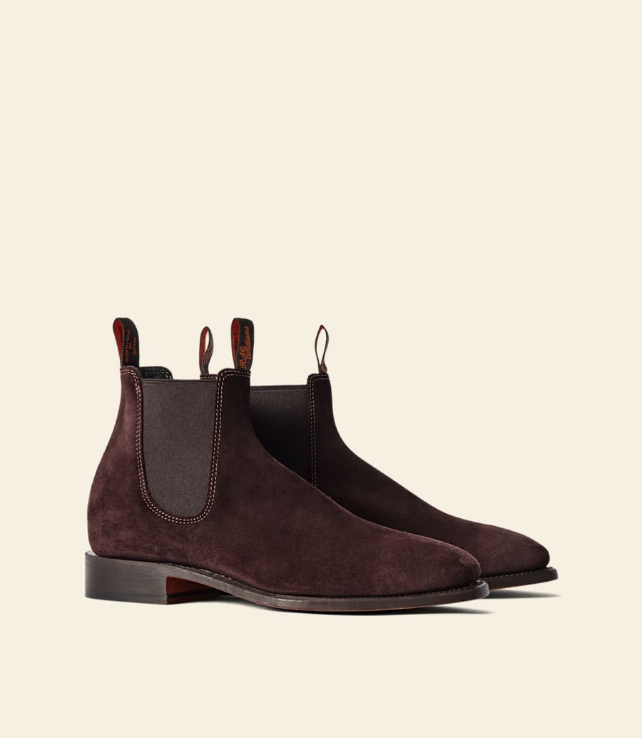 bottes heritage craftsman – cuir suédé couleur mûre