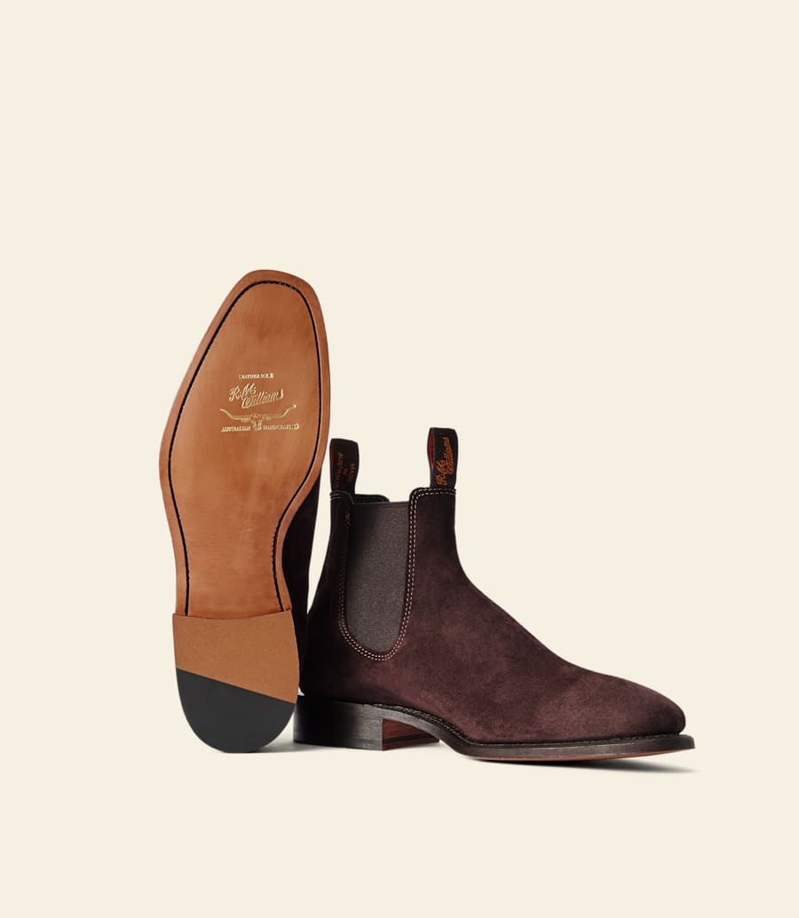 bottes heritage craftsman – cuir suédé couleur mûre