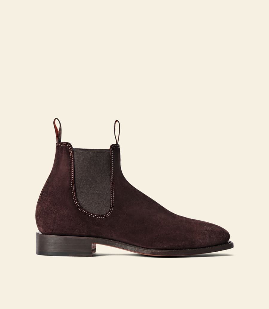 bottes heritage craftsman – cuir suédé couleur mûre