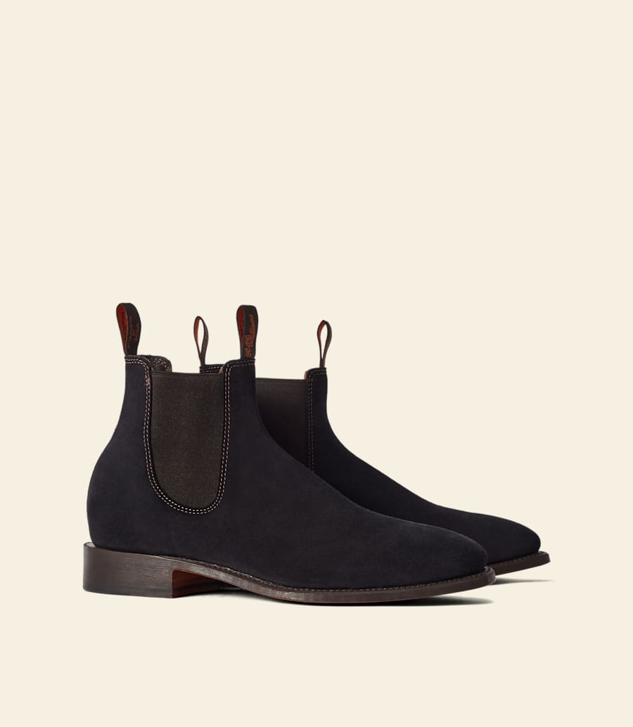 bottes heritage craftsman – cuir suédé bleu marine foncé