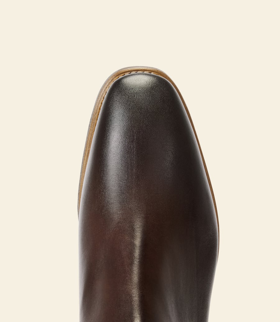 bottes artisanales – cuir bordeaux patiné