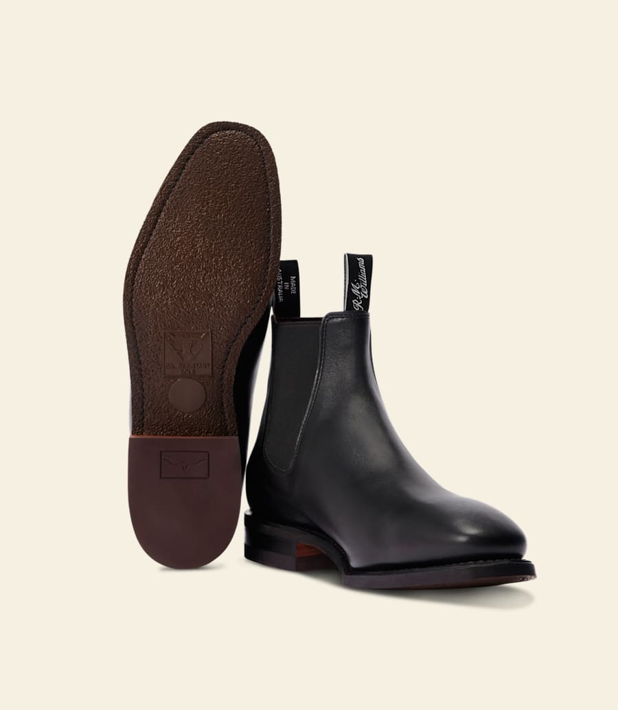 bottes craftsman – cuir noir de veau