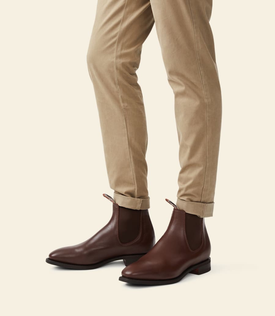 bottes dartisan – cuir de veau brun foncé
