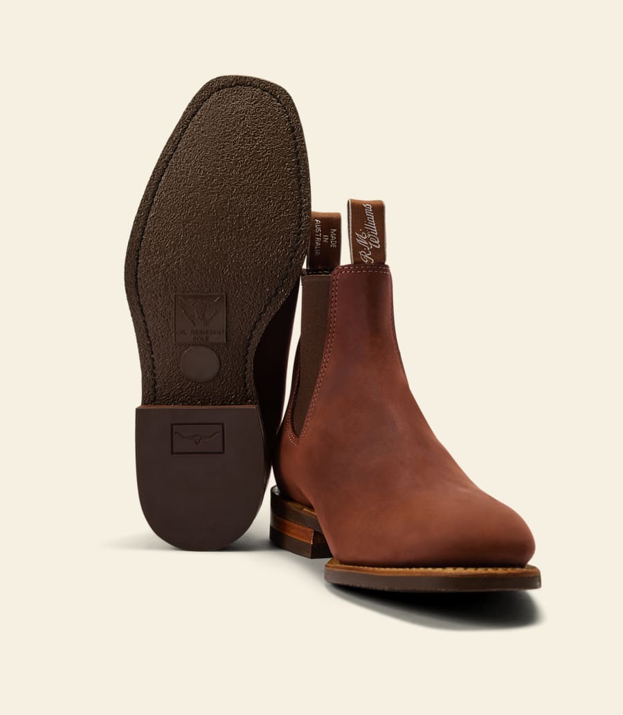 bottes tambo – cuir nubuck huilé à lécorce