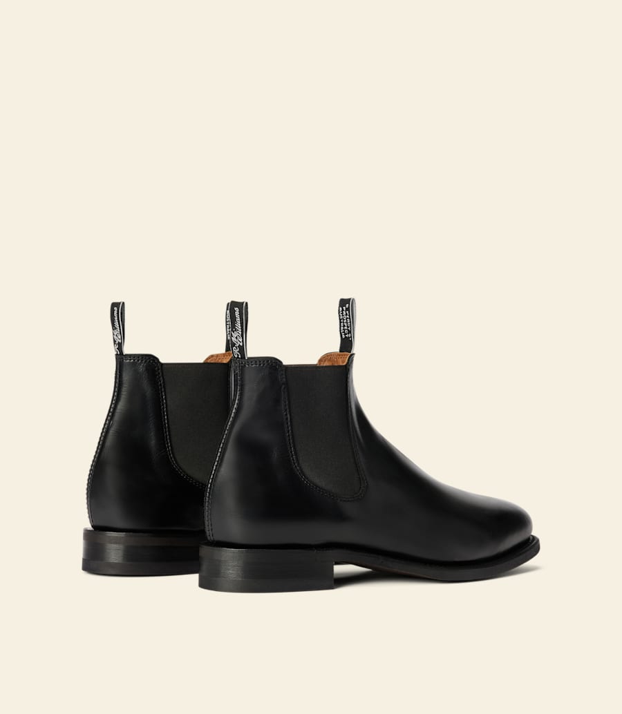 bottes macquarie – cuir noir pull-up