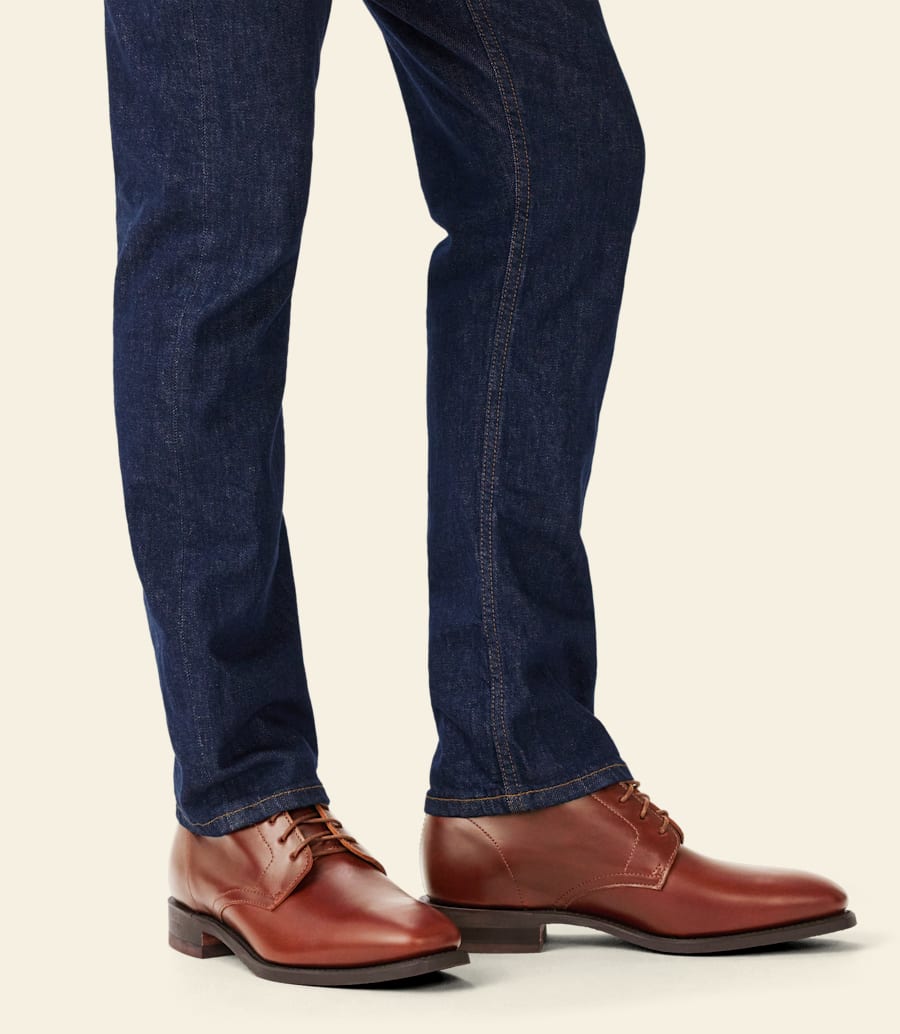 bottines à lacets craftsman – cuir pull-up marron foncé