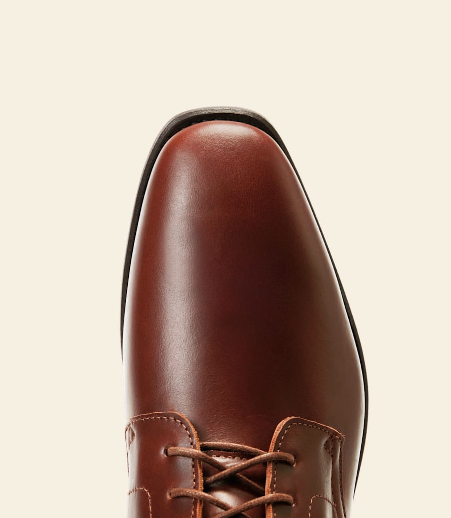 bottines à lacets craftsman – cuir pull-up marron foncé