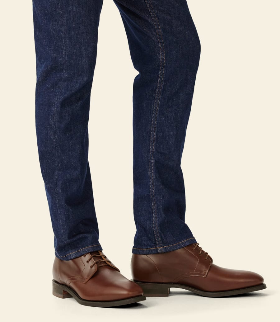 bottines à lacets craftsman – cuir marron pull-up