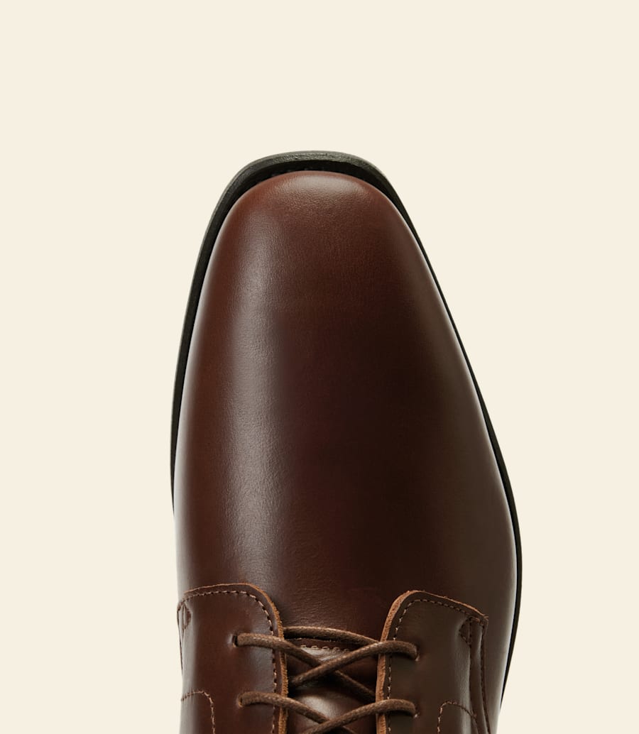 bottines à lacets craftsman – cuir marron pull-up