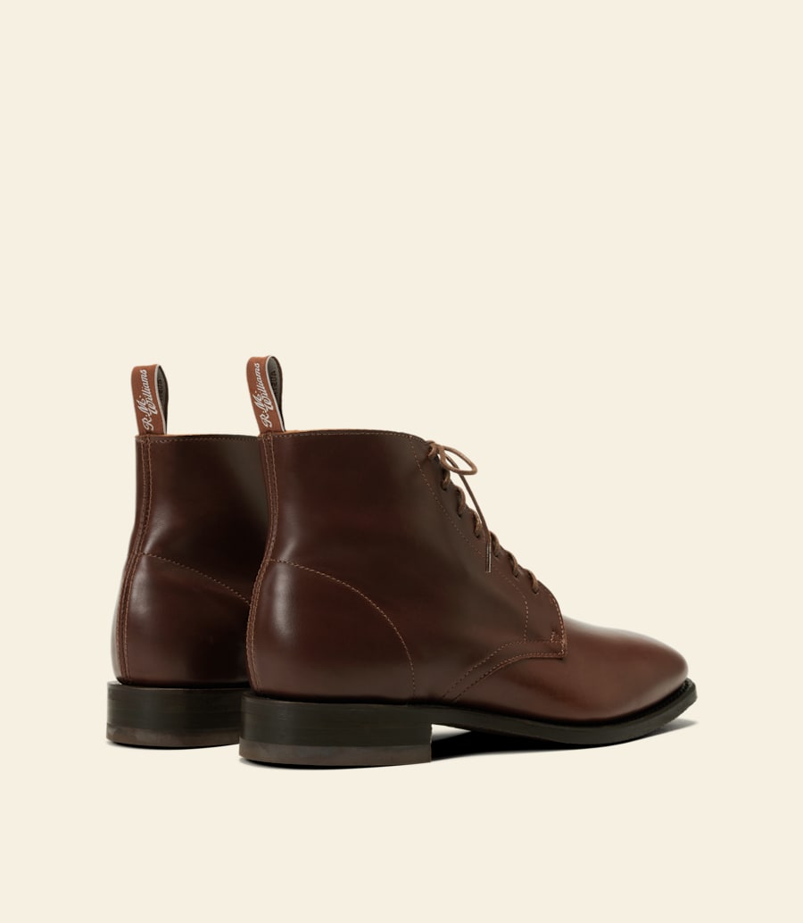 bottines à lacets craftsman – cuir marron pull-up