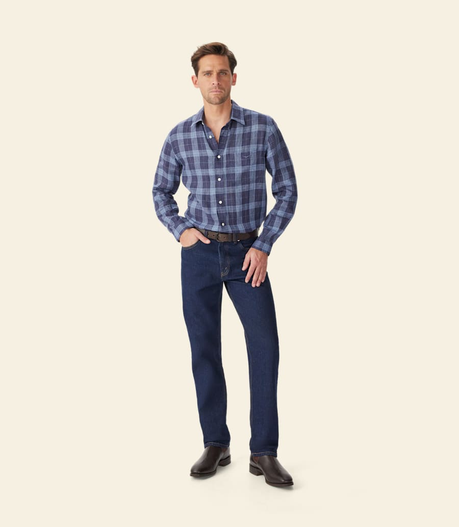 robe en lin à carreaux chemise