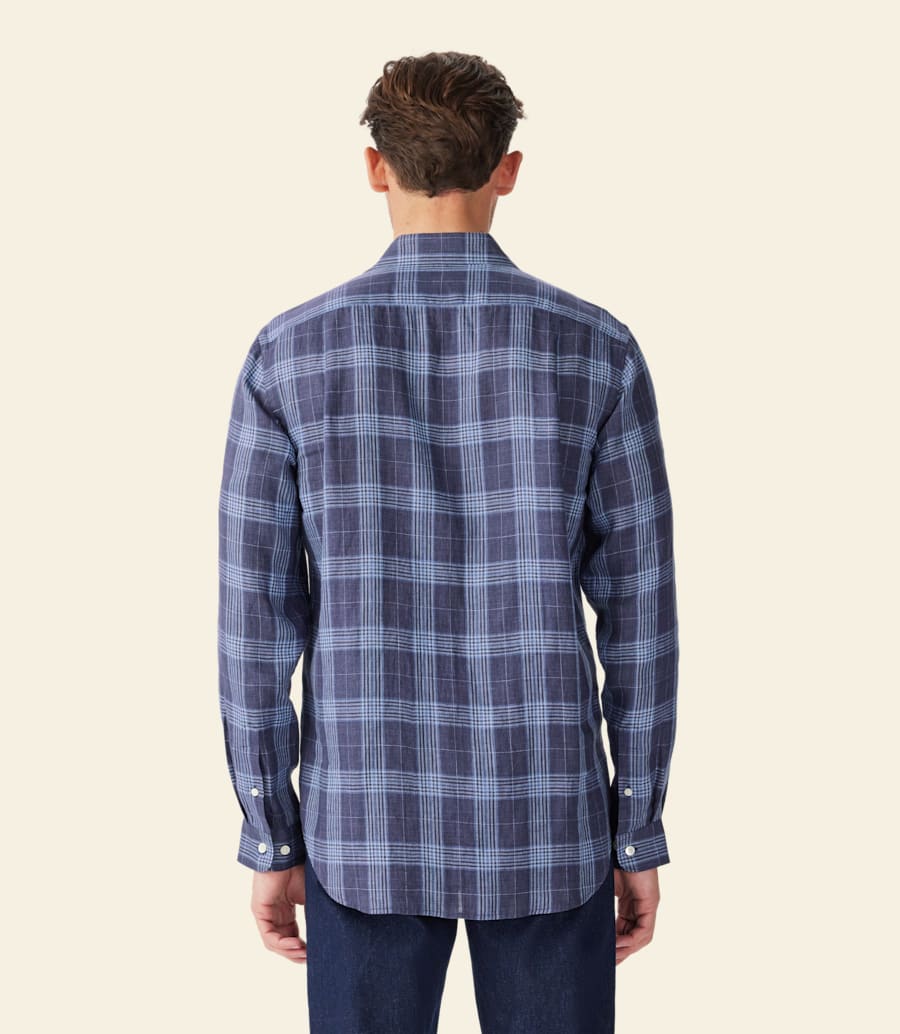 robe en lin à carreaux chemise