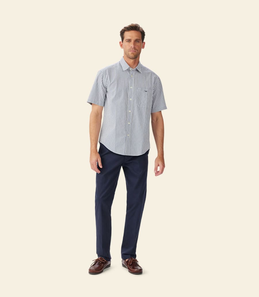 chemise augusta en popeline à manches courtes